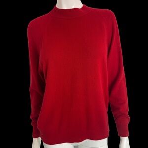 Vintage Red Mock Neck Sweater | Hampshire Studio USA | Classic Minimalist